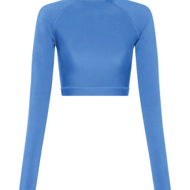 Women's Long Sleeve Crop Rashguard UPF 50+ | Ice Blue - Lumar Active