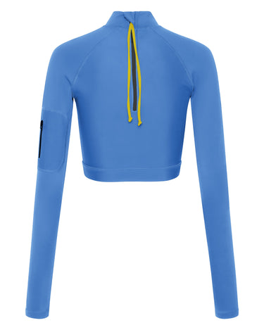 Women's Long Sleeve Crop Rashguard UPF 50+ | Ice Blue - Lumar Active