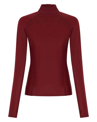 Women's Long Sleeve UPF 50+ Rashguard | Wine - Lumar Active