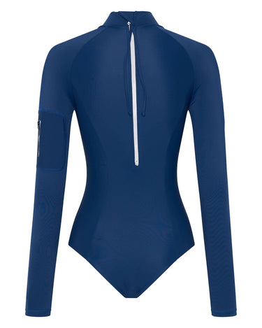 Women's UPF 50+ One Piece Surf & Swimwear | Blue - Lumar Active