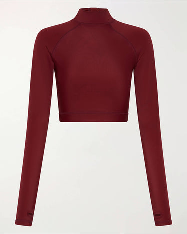 Lumar Active - Women's Long Sleeve Cropped Rashguard UPF50 | Wine